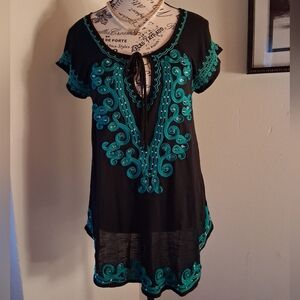 Sale INC International Concepts Tunic with Embroidery